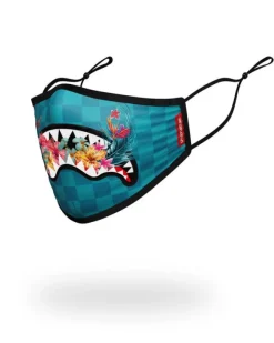 ADULT BLOSSOM SHARK FORM FITTING FACE MASK