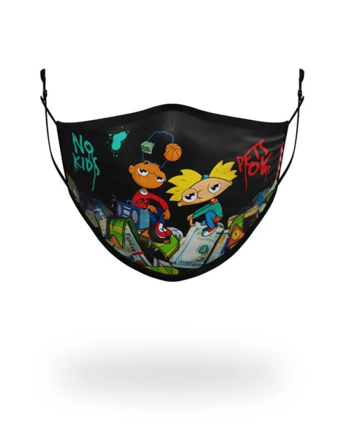 ADULT HEY ARNOLD MONEY STACKS FORM FITTING FACE-COVERING