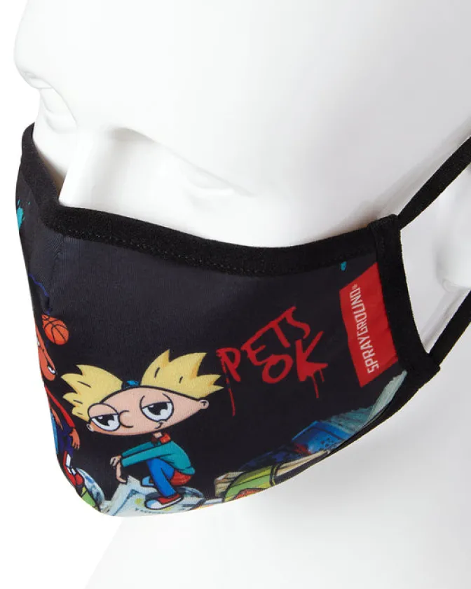 ADULT HEY ARNOLD MONEY STACKS FORM FITTING FACE-COVERING