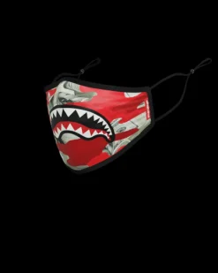 ADULT MONEY CAMO (RED) FORM-FITTING FACE MASK