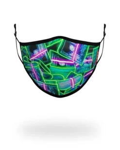 ADULT NEON MONEY FORM FITTING FACE MASK