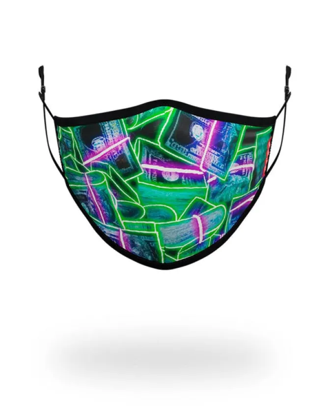 ADULT NEON MONEY FORM FITTING FACE MASK