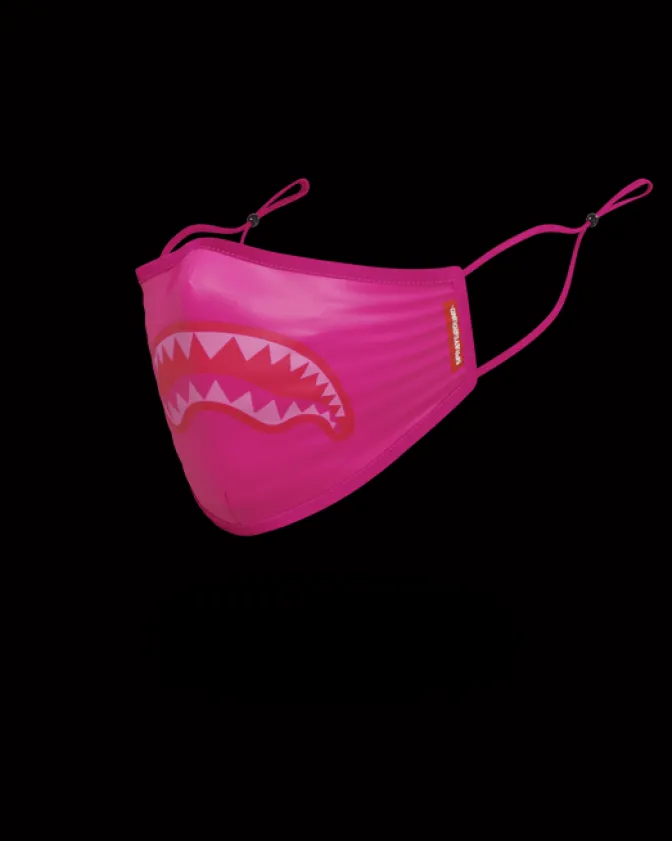 ADULT PINK SHARK FORM-FITTING FACE MASK