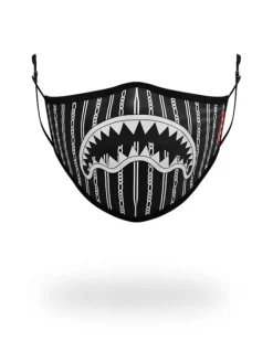 ADULT REVERSE SHARKS IN PARIS (BLACK) FORM FITTING FACE MASK