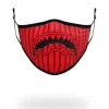 ADULT REVERSE SHARKS IN PARIS (RED) FORM FITTING FACE MASK