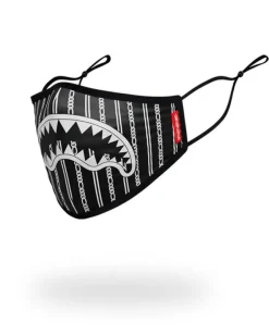 ADULT REVERSE SHARKS IN PARIS (BLACK) FORM FITTING FACE MASK