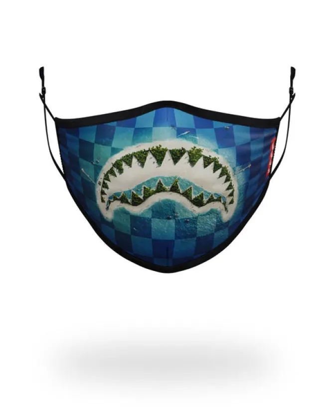 ADULT SHARK ISLAND FORM FITTING FACE MASK