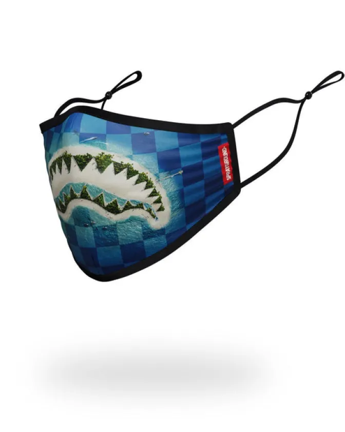 ADULT SHARK ISLAND FORM FITTING FACE MASK