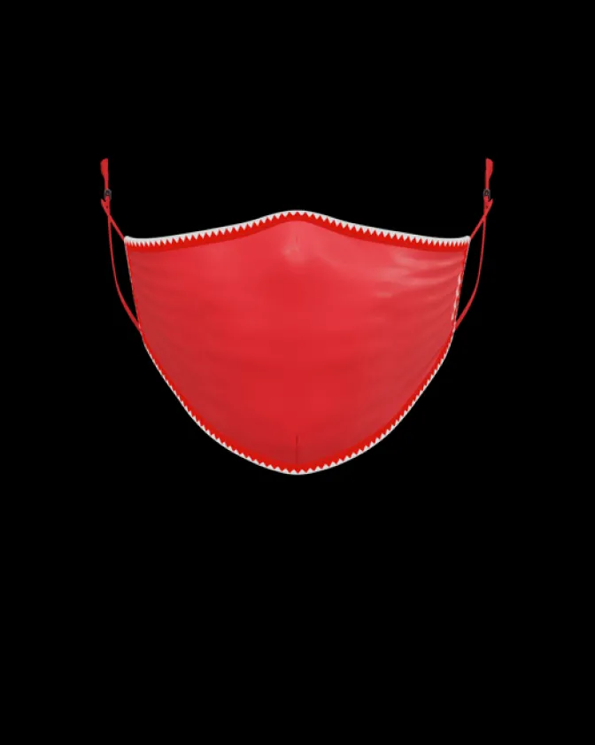 ADULT VERTICAL SHARK (RED) FORM-FITTING FACE MASK