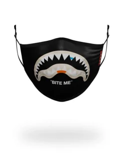 BITE ME SHARK (BLK) POLYESTER FACE MASK
