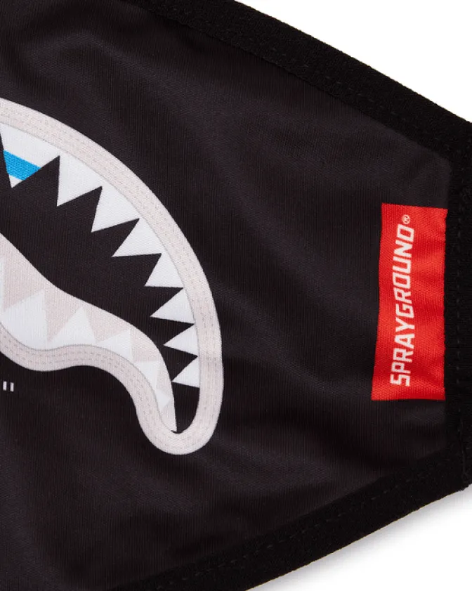 BITE ME SHARK (BLK) POLYESTER FACE MASK
