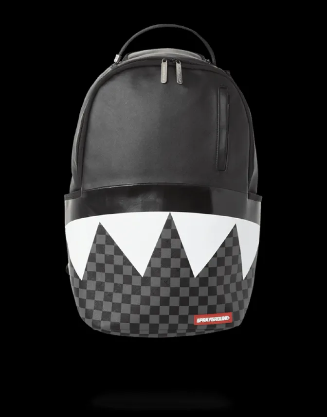 BLACK HALF CHECK SHARKS IN PARIS BACKPACK (ONE OF ONE)