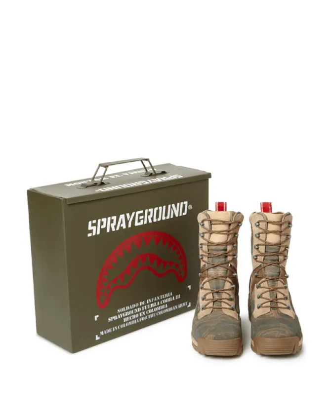 CAMO TERRAIN FUERZA COBRA PARATROOPER BOOTS - MADE IN COLOMBIA NUMBERED 1/280 PAIRS