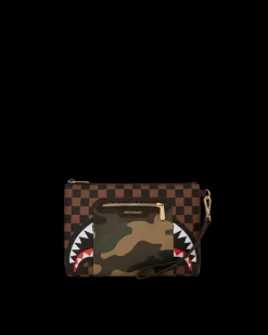 EXTERIOR GOLD ZIP POCKET SHARKS IN PARIS CROSSOVER CLUTCH