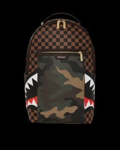 EXTERIOR GOLD ZIP POCKET SHARKS IN PARIS BACKPACK (DLXV)