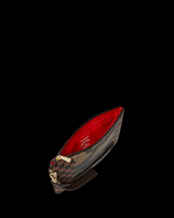 EXTERIOR GOLD ZIP POCKET SHARKS IN PARIS CROSSOVER CLUTCH