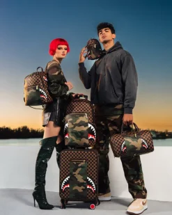 EXTERIOR GOLD ZIP POCKET SHARKS IN PARIS MINI DUFFLE