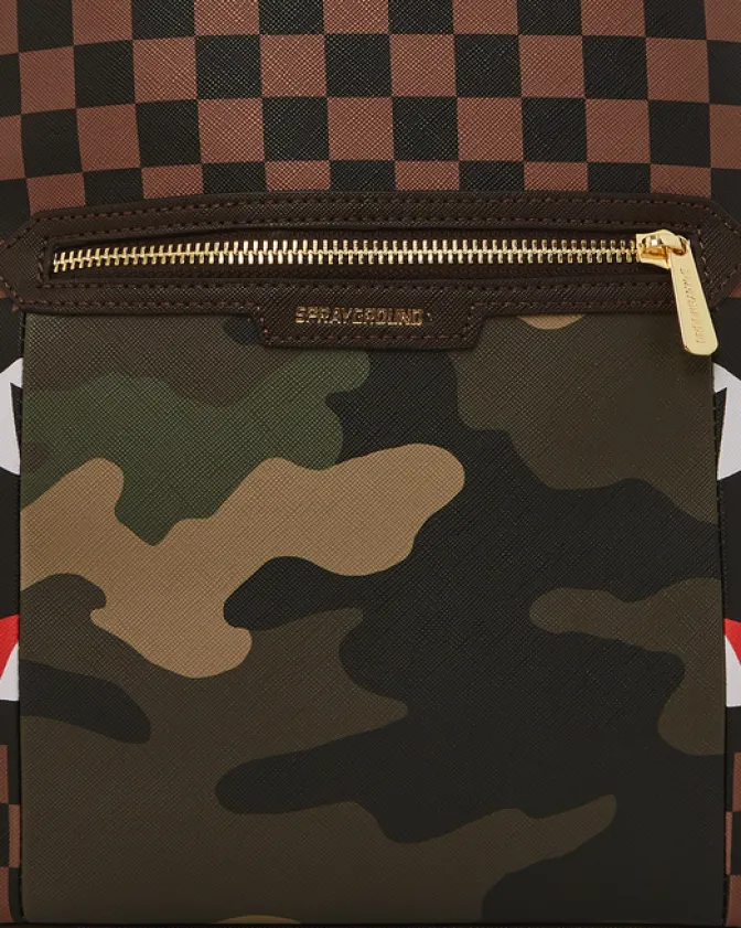 EXTERIOR GOLD ZIP POCKET SHARKS IN PARIS SAVAGE BACKPACK