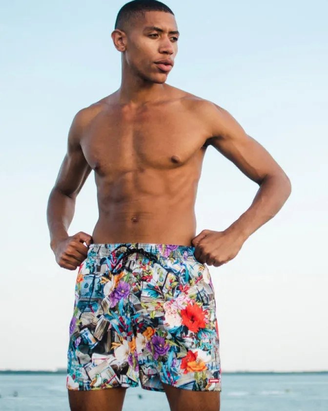 FLORAL MONEY SHOTO SWIM TRUNKS