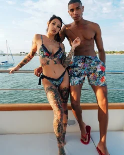 FLORAL MONEY SHOTO SWIM TRUNKS