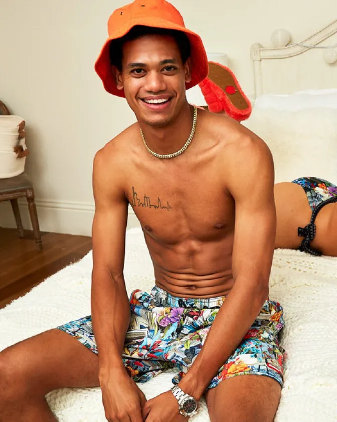 FLORAL MONEY SHOTO SWIM TRUNKS
