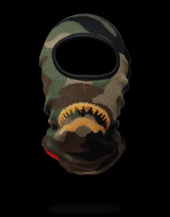 GOLD KNIT SHARK MOUTH SKI MASK
