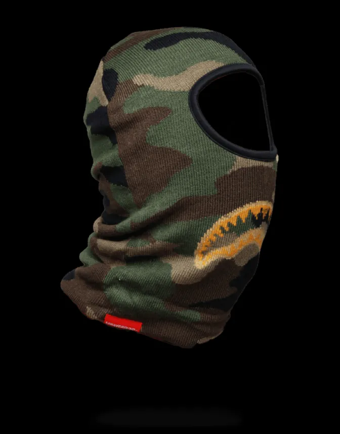 GOLD KNIT SHARK MOUTH SKI MASK