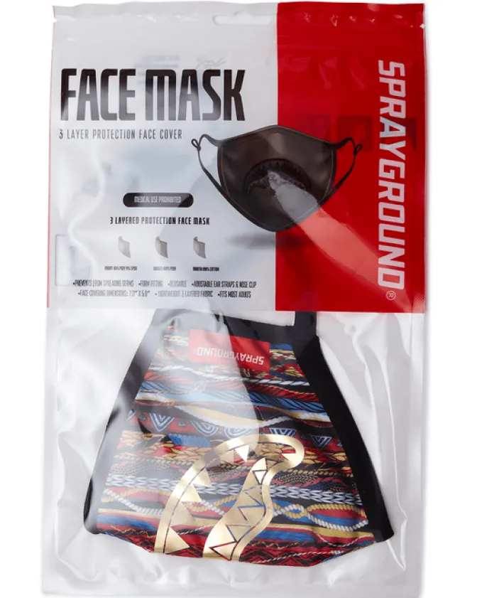 1994 GOLD METALLIC SHARK POLYESTER FACE MASK