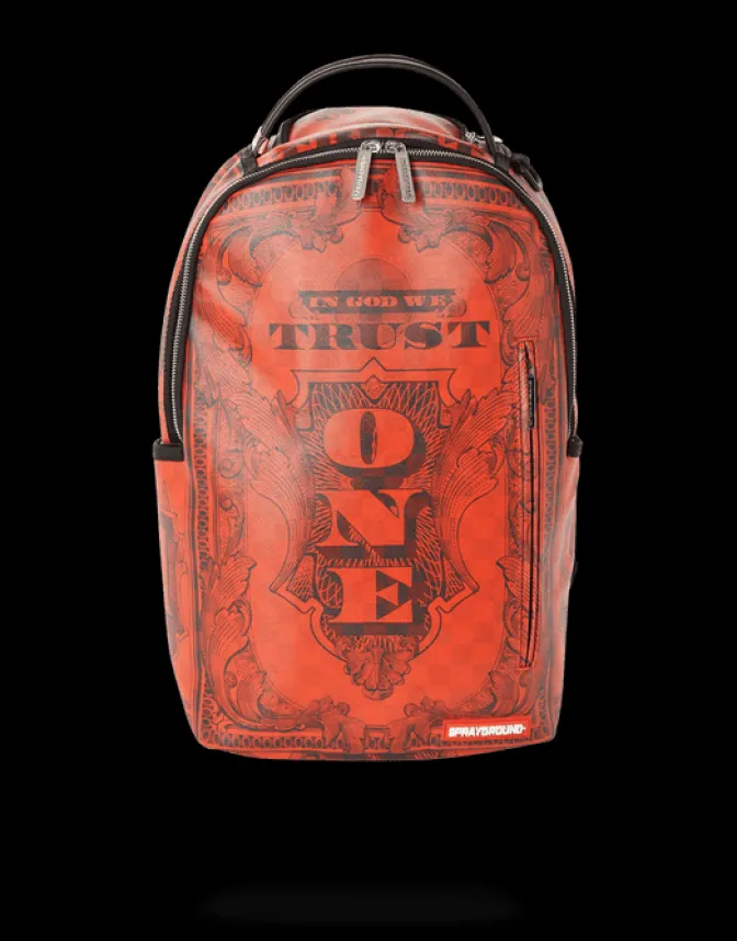 IN GOD WE TRUST RED BACKPACK (ONE OF ONE)
