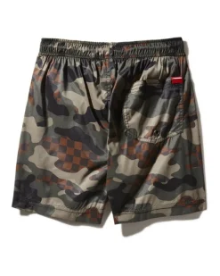 KIDS CAMO CHECKERED SWIM TRUNKS
