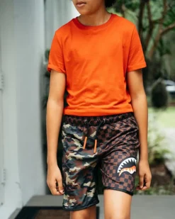 KIDS CHECKS u0026 CAMO SWIM TRUNKS