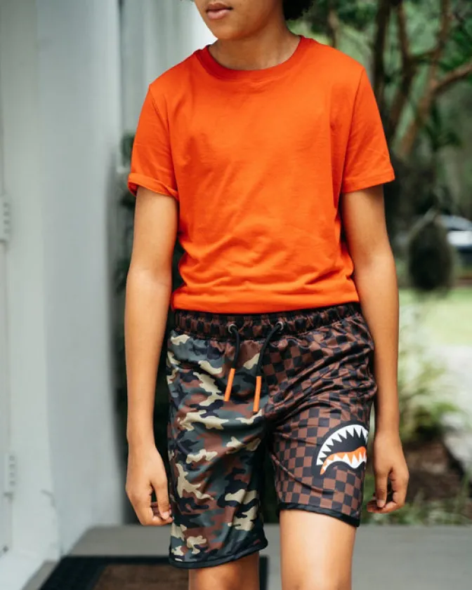KIDS CHECKS u0026 CAMO SWIM TRUNKS