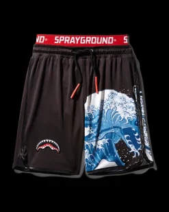 KIDS JAPAN WAVE SWIM TRUNKS (BLACK)