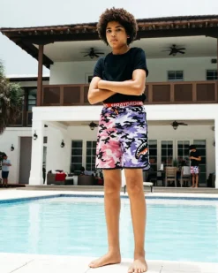 KIDS SPLIT CAMO SWIM TRUNKS