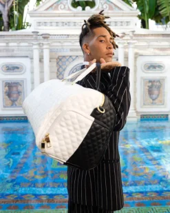 LEVELED UP SPLIT QUILT SHARK DUFFLE