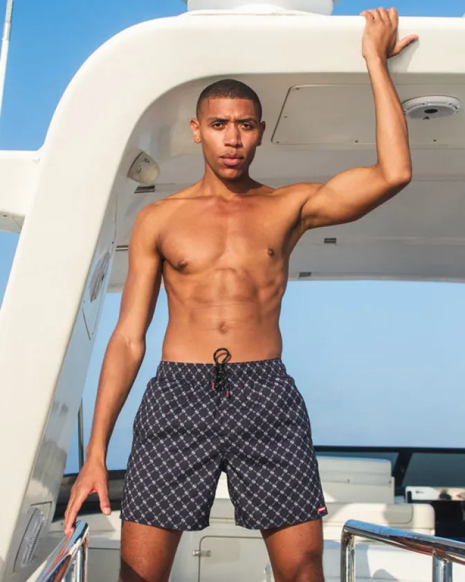 MIDNIGHT MONEYGRAM SHOTO SWIM TRUNKS