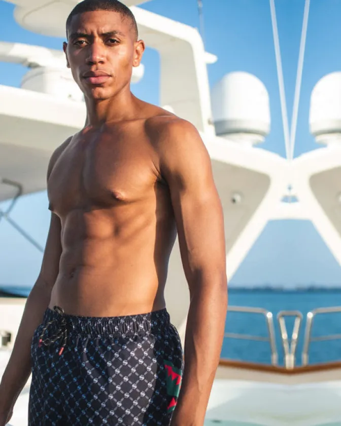 MIDNIGHT MONEYGRAM SHOTO SWIM TRUNKS