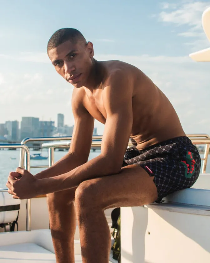 MIDNIGHT MONEYGRAM SHOTO SWIM TRUNKS