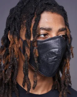 MIDNIGHT SHARK VEGAN LEATHER FACEMASK