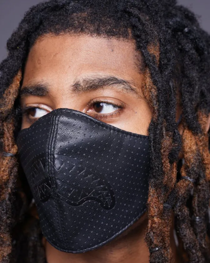 MIDNIGHT SHARK VEGAN LEATHER FACEMASK