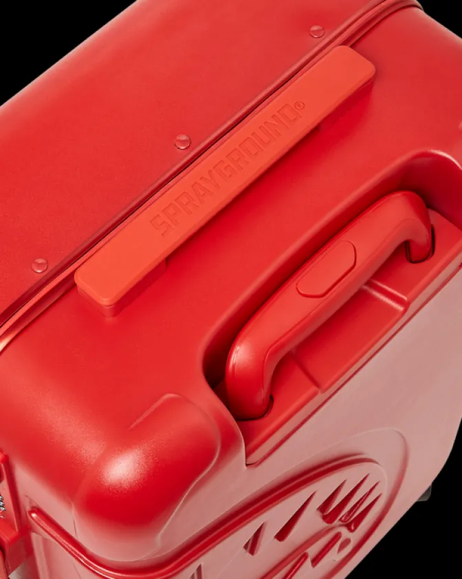 MOLDED SHARKITECTURE RED HARDSHELL CARRY-ON LUGGAGE
