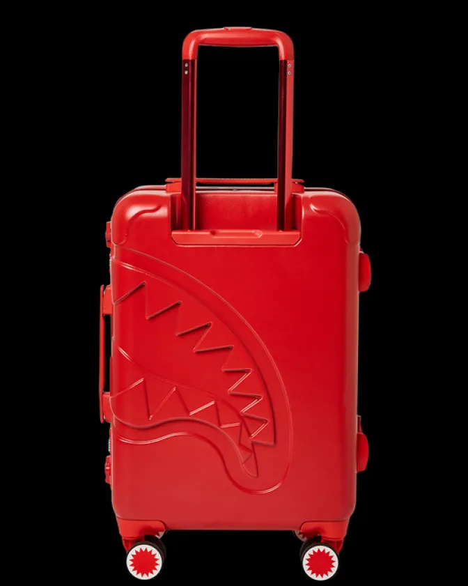 MOLDED SHARKITECTURE RED HARDSHELL CARRY-ON LUGGAGE