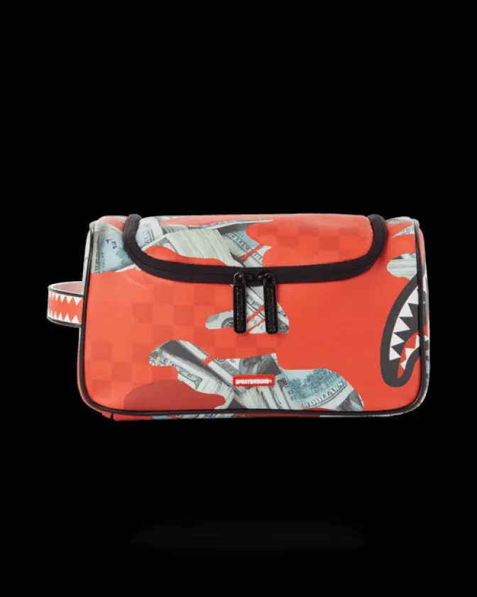 MONEY CAMO (RED) TOILETRY BAG