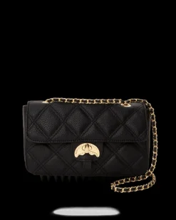 NOIR QUILT GOLD CHAIN SHARK HANDBAG