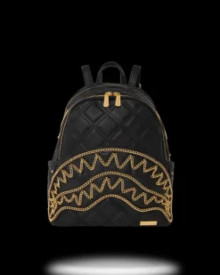 NOIR QUILT GOLD CHAIN SHARK SAVAGE BACKPACK