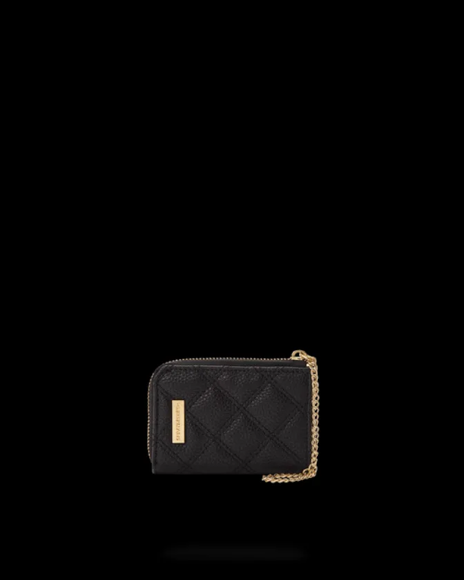 NOIR QUILT GOLD CHAIN SHARK WALLET