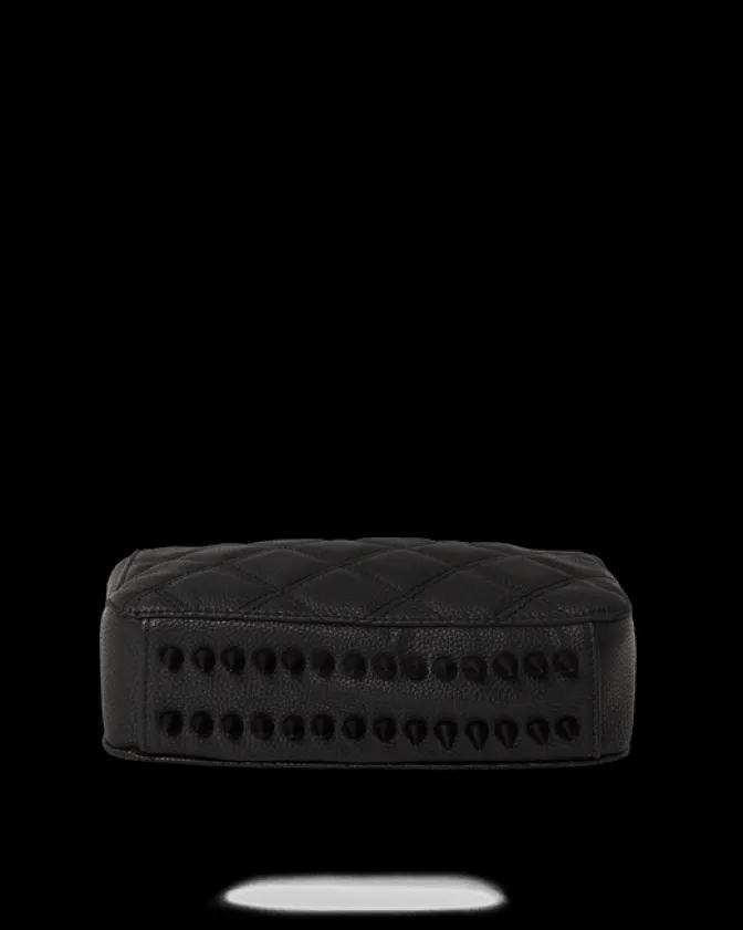 NOIR QUILT GOLD CHAIN SHARK HANDBAG