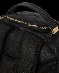 NOIR QUILT GOLD CHAIN SHARK BACKPACK (DLXV)