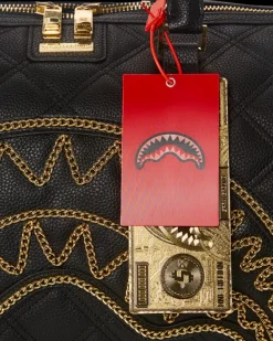 NOIR QUILT GOLD CHAIN SHARK DUFFLE