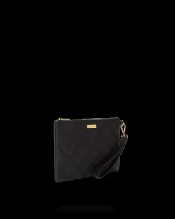 NOIR QUILT GOLD CHAIN SHARK CROSSOVER CLUTCH